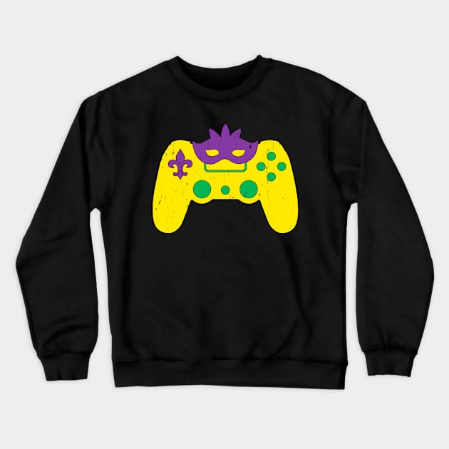 Video Game Shirt Mardi Gras Video Game Lover Crewneck Sweatshirt by Nikkyta